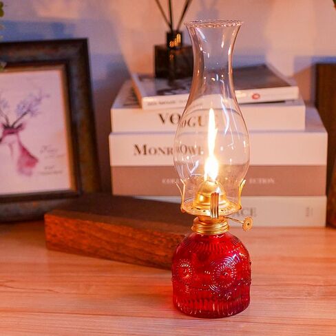 2Pcs Oil Lamps for Indoor Use Blue Vintage Glass Clear Kerosene Lamp Indoor Decorative Hurricane Lamp Oil Lantern for Home Tabletop Emergency Lighting in Saudi Arabia