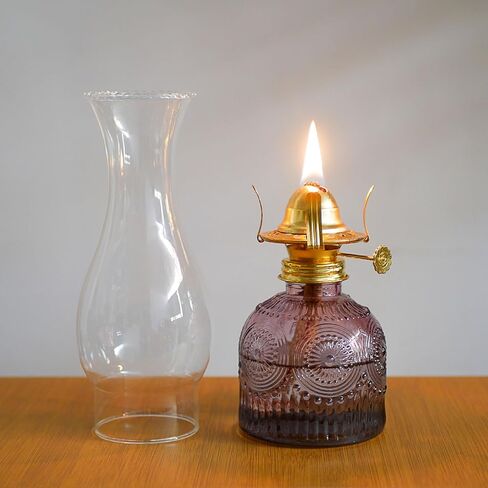 2Pcs Oil Lamps for Indoor Use Blue Vintage Glass Clear Kerosene Lamp Indoor Decorative Hurricane Lamp Oil Lantern for Home Tabletop Emergency Lighting in Saudi Arabia