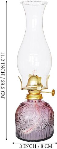 2Pcs Oil Lamps for Indoor Use Blue Vintage Glass Clear Kerosene Lamp Indoor Decorative Hurricane Lamp Oil Lantern for Home Tabletop Emergency Lighting in Saudi Arabia