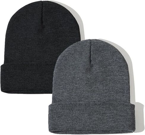 ZOORON Beanie for Women Men Unisex Cuffed Plain Skull Knit Hat Soft Fisherman Beanies Winter Hats in Kuwait