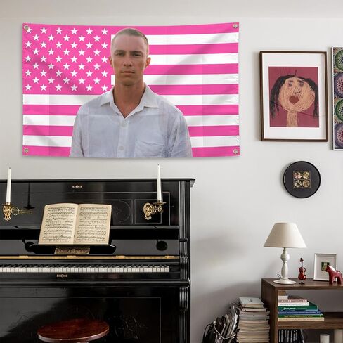 درو ستاركي راف كاميرون العلم الأمريكي الوردي نسيج 3x5 قدم راية الفن ديكور المنزل مع 4 الحلقات النحاسية لديكور غرفة النوم الكلية، في الهواء الطلق، هدية، الأطراف in Saudi Arabia