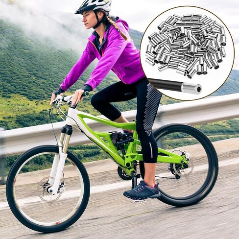 100 Pieces Bike Brake Cable End Caps, 5mm Silver Bike Cable End Caps Brass Material Bicycle Cable End Caps Cable Housing Bike Parts Cable Crimps for Road Mountain Bicycle in Saudi Arabia