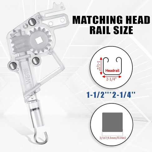 عصا Tilter Rod Tilter لـ 2 "ستائر أفقية منخفضة المظهر آلية إمالة خطاف اتصال شديدة التحمل منخفضة المظهر عصا Tilter مع تروس مربعة الشكل ستائر منخفضة السكك الحديدية ملحقة in Saudi Arabia