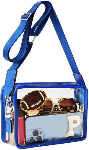 Clear Stadium Bag, Personalized Letter Initial Crossbody Bag, Clear Purse for Women Girl Sport Games Concerts Gift in Kuwait