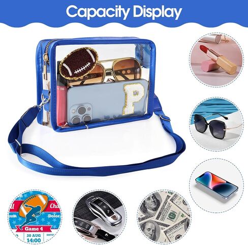 Clear Stadium Bag, Personalized Letter Initial Crossbody Bag, Clear Purse for Women Girl Sport Games Concerts Gift in Kuwait