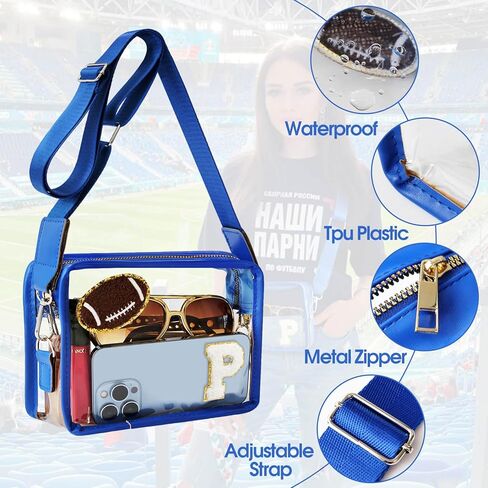 Clear Stadium Bag, Personalized Letter Initial Crossbody Bag, Clear Purse for Women Girl Sport Games Concerts Gift in Kuwait