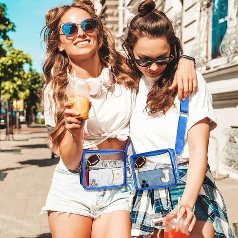 Clear Stadium Bag, Personalized Letter Initial Crossbody Bag, Clear Purse for Women Girl Sport Games Concerts Gift in Kuwait