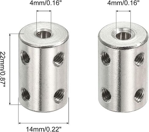 PATIKIL Shaft Coupler Connector L22 x D14 5mm to 6mm Bore Rigid Coupling Stainless Steel Shaft Joint w Screw,Wrench for 3D Printers Silver 2Pack in Saudi Arabia