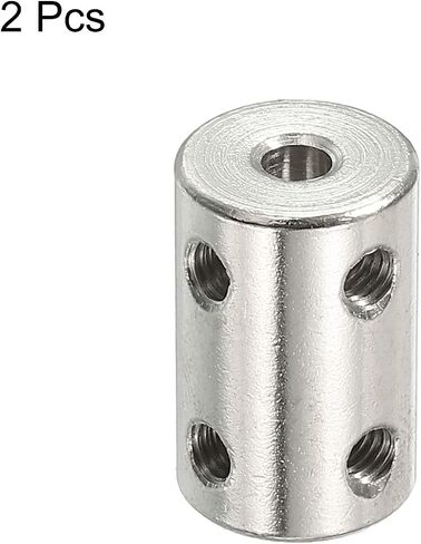 PATIKIL Shaft Coupler Connector L22 x D14 5mm to 6mm Bore Rigid Coupling Stainless Steel Shaft Joint w Screw,Wrench for 3D Printers Silver 2Pack in Saudi Arabia