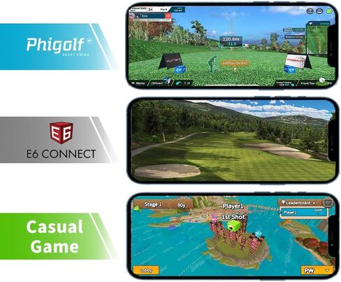 PHIGOLF Phigolf2 Golf Simulator with Swing Stick for Indoor & Outdoor Use, Golf Swing Trainer with Upgraded Motion Sensor & 3D Swing Analysis, Compatible E6 Connect APP, Works with Smartdevices in Saudi Arabia