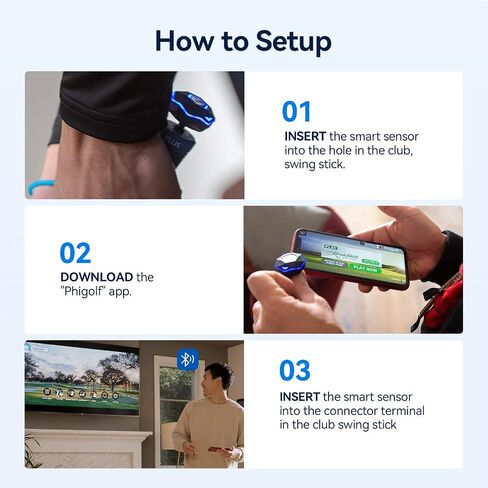 PHIGOLF Phigolf2 Golf Simulator with Swing Stick for Indoor & Outdoor Use, Golf Swing Trainer with Upgraded Motion Sensor & 3D Swing Analysis, Compatible E6 Connect APP, Works with Smartdevices in Saudi Arabia