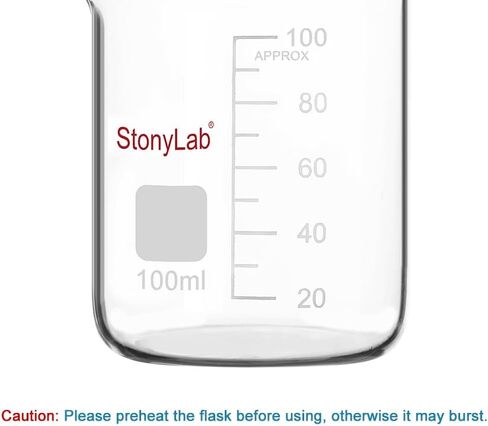 stonylab Graduated Glass Beaker Set, Borosilicate Glass Lab Beakers in 5 Sizes, 5 ml/10 ml/25 ml/50 ml/100 ml, Combo Pack in Saudi Arabia