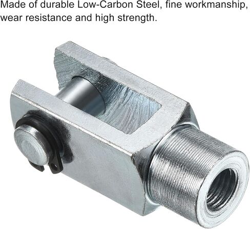 PATIKIL M10x1.25 Air Cylinder Rod Clevis End, 2 Pack Female Thread Y Connector 52mm Length for Air Cylinder Foot Mounting Work, Silver in Saudi Arabia