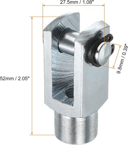 PATIKIL M10x1.25 Air Cylinder Rod Clevis End, 2 Pack Female Thread Y Connector 52mm Length for Air Cylinder Foot Mounting Work, Silver in Saudi Arabia