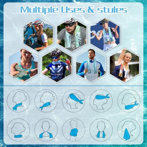 Cooling Towel(40"x12") Breathable Chilly Towel,Ice Towel,Microfiber Towel,Sun Protection,Easy Clean - for Yoga,Sport,Running,Workout,Gym,Biking,Hiking,Camping,Fitness & More Activities in Saudi Arabia
