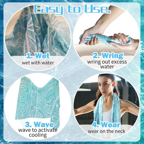 Cooling Towel(40"x12") Breathable Chilly Towel,Ice Towel,Microfiber Towel,Sun Protection,Easy Clean - for Yoga,Sport,Running,Workout,Gym,Biking,Hiking,Camping,Fitness & More Activities in Saudi Arabia
