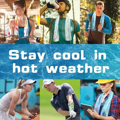 Cooling Towel(40"x12") Breathable Chilly Towel,Ice Towel,Microfiber Towel,Sun Protection,Easy Clean - for Yoga,Sport,Running,Workout,Gym,Biking,Hiking,Camping,Fitness & More Activities in Saudi Arabia