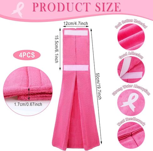 Preboun 12 Breast Cancer Awareness Supplies Including 4 Breast Cancer Football Towels 4 Glitter Pink Ribbon Temporary Tattoos 4 Pink Eye Stickers for Gym, Yoga, Youthful Football in Saudi Arabia