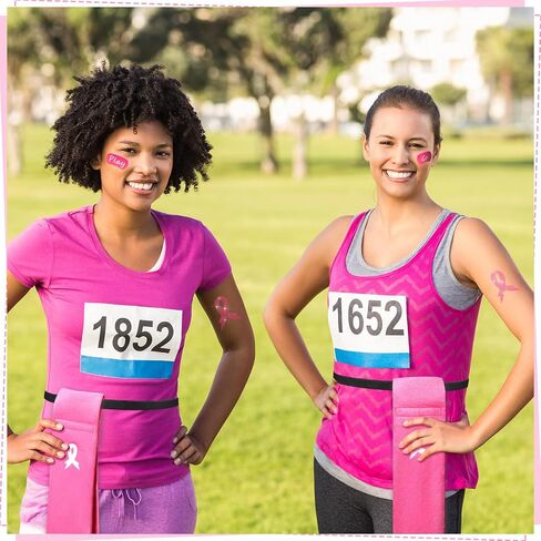 Preboun 12 Breast Cancer Awareness Supplies Including 4 Breast Cancer Football Towels 4 Glitter Pink Ribbon Temporary Tattoos 4 Pink Eye Stickers for Gym, Yoga, Youthful Football in Saudi Arabia
