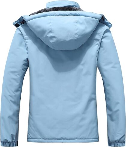 MOERDENG Women's Ski Jacket Warm Winter Coat Hooded Snowboarding Jackets Waterproof Mountain Windbreaker for Hiking Traval in Saudi Arabia