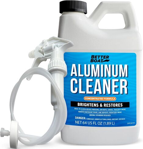 Aluminum Cleaner & Brightener & Restorer Aluminum Pontoon Cleaner Jon Boat and Canoe Aluminum Brightener Boat Cleaner Stain and Oxidation Remover Acid Wash in Kuwait