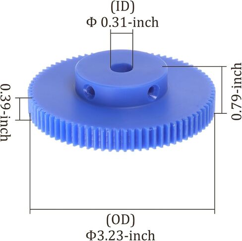 Mod 1 Spur Gear Motor Gear Step Gear 80 Teeth - [ 8mm Aperture x 10mm Height ], Suitable for Gearbox, Plastic in Saudi Arabia