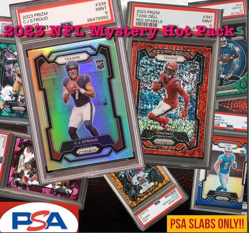 2023 Football PSA Only Graded 8+ Guaranteed Premuim Collection Mystery Hot Pack - Rookies/Superstars Only - Prizms, Parallels, Color, SP or SSP!! Look for C.J. Stroud Anthony Richardson in Saudi Arabia