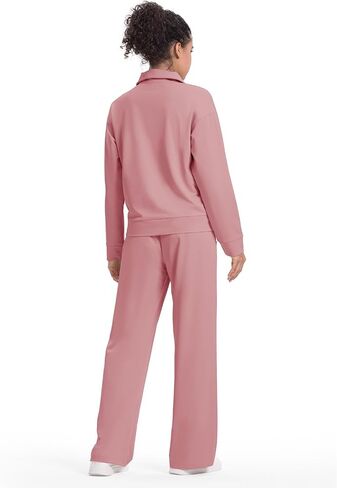 Rdruko Lounge Sets For Women 2 Piece Outfits Sweatsuit Half Zip Sweatshirts and Wide Leg SweatPants Tracksuit in Saudi Arabia