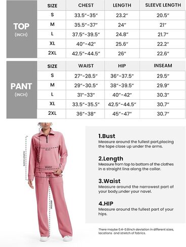 Rdruko Lounge Sets For Women 2 Piece Outfits Sweatsuit Half Zip Sweatshirts and Wide Leg SweatPants Tracksuit in Saudi Arabia