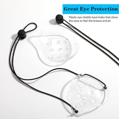 4 Pcs Plastic Eye Shield, Clear Eye Patch with Adjustable Strap Eye Surgery Covering Breathable After Surgery Eye Protections for Patient Men Women, Eye Care Supplies for Eye Post-Operative Recovery in Saudi Arabia