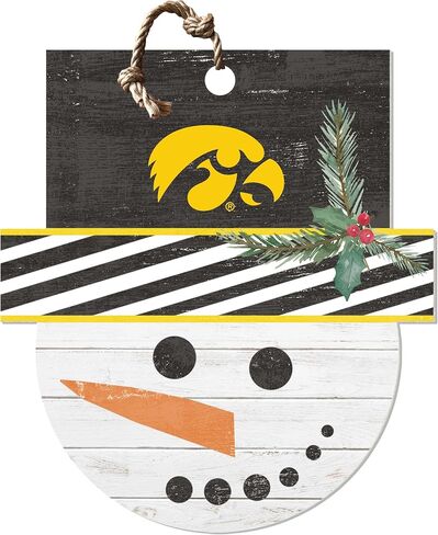 KH Sports Fan Iowa Hawkeyes Snowman Sign, 18x20 Inches, Hawkeyes Decor for Dorm Room, Bedroom, Fan Cave, Living Room; Display Your Team Spirit with This Festive Hawkeyes Wall Art in Saudi Arabia
