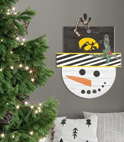 KH Sports Fan Iowa Hawkeyes Snowman Sign, 18x20 Inches, Hawkeyes Decor for Dorm Room, Bedroom, Fan Cave, Living Room; Display Your Team Spirit with This Festive Hawkeyes Wall Art in Saudi Arabia