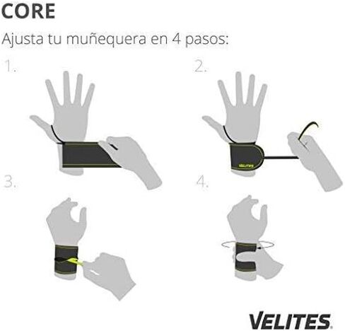 Velites Wrist Wraps for Crossfit, Gym or high Intensity Sport | 2 Layer Fabrics Adjustable Wrist Wraps for Athletes | Core Wrist Wraps in Saudi Arabia