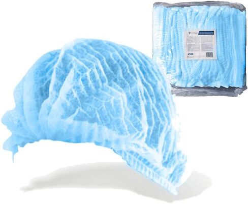 Disposable Bouffant Caps (100 Pack) - Blue Hair nets 21" - Non-Woven Head Cover in Saudi Arabia