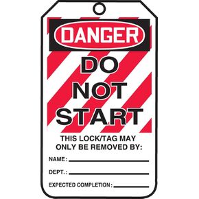 Accuform Lockout Tags, Pack of 5, Danger Do Not Operate Production Department, US Made OSHA Compliant Tags, Weather-Proof & Chemical Resistant Laminated PF-Cardstock, 5.75"x 3.25", MLT408LTM