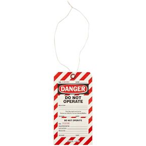 Brady Two-Part Perforated Danger - Equipment Locked Out Tag, Cardstock 7.5 inch Height, 4 inch Width (Pack of 25)