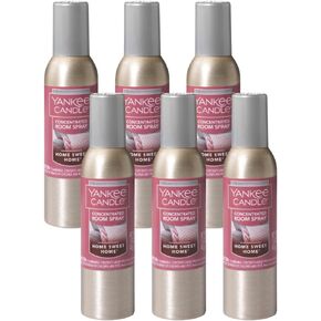 Yankee Candle Concentrated Air Freshener Room Spray, Odor Eliminator for Home, Bathroom, Home Sweet Home, 1.5 Oz (Pack of 6)
