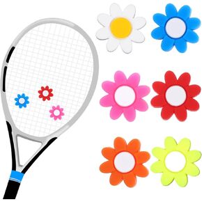 6pcs Tennis Dampener, Silicone Tennis Shock Absorber, Sunflower Flower Tennis Racquet Dampeners, Cute Pattern Tennis Accessories for Racket