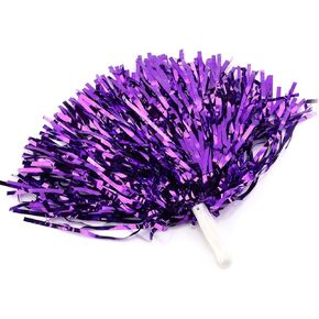 Purple Cheerleading Pom Poms with Handle for Team Spirit Sports Dance Cheering Kids Adults Pom Poms Cheerleading Metallic Cheer Pom Poms with Plastic Handles, Sports and Outdoors
