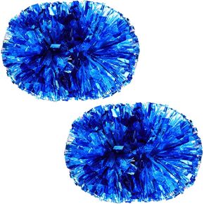 Valcatch Pom Poms Cheerleading with Baton Handle Multicolor Cheerleader Pompoms for Kids Adult Team Spirit Cheer Cheering Squard Games Sport Accessories for Celebrations,Pack of 2