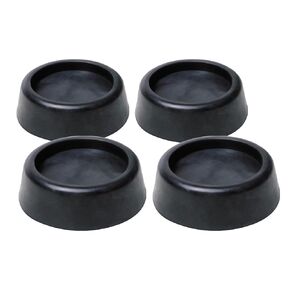 Black Round Rubber Shock Absorbing Floor Anti-Vibration Isolator & Noise Reducing Mats Washer and Dryer Antivibration Pads Compatible with Washing Machine Stabilizer Super Silent (4 Pack)