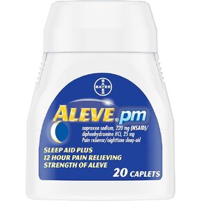 Aleve PM Pain Reliever Nighttime Sleep-Aid Caplets, 20 ea (Pack of 4)