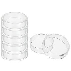 PATIKIL 60mm High Borosilicate Glass Petri Dishes with Lids, 6 Pcs Petri Plates for Lab Science Experiment, Clear
