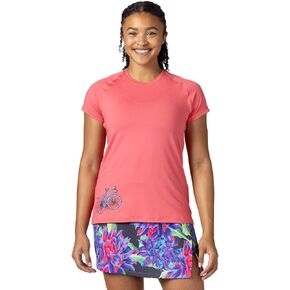 Terry Tech Tee Flow Bike Top - Women's UPF 50+ Crew Neck Short Sleeve Casual Cycling Shirt, Relaxed Fit