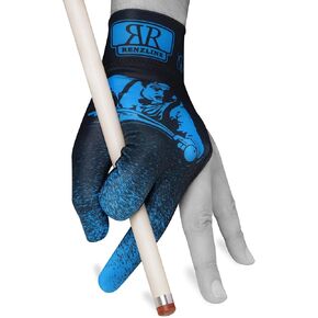 Renzline Pool CUE Glove Billiard Player - Blue/Black - for Left Hand - One Size fits All