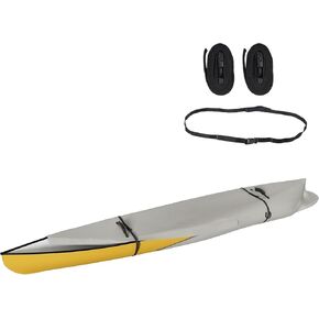 Kayak Cover Fully 900D Solution Dyed Waterproof Canoe Cover, Fade-Proof All Weather Protection Trailerable Boat Cover with Handles for Outdoor, fit 10 ft Long and Beam Width up to 27 inch