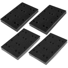 4 Pcs Soft Black Foam Sanding Pads for Support Sanding Discs, Durable Sander Interface Pad with Hook and Loop Design, Compatible with Festool RTS 400 RS 400 RTSC 400 Orbital Sander