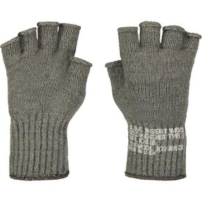 M MCGUIRE GEAR GI Wool Fingerless Glove Liners, Half Finger Outdoor Tactical Gloves, Running, Hiking and Climbing Gloves