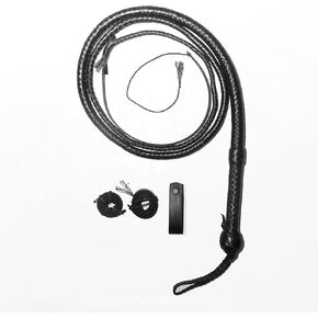 Leather Bull Whip 06-16 Foot 16 Plaits Cowhide Leather Equestrian Bullwhip Leather Belly & Leather Bolster Inside