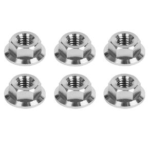 6PCS Titanium DIN6923 M5 M6 M8 M10 M12 M14 Hex Flange Nuts (M10 Pitch 1.25mm)